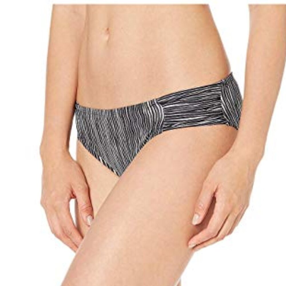 La Blanca Black & White Ripple Shirred Hipster Bikini Bottoms - Picture 9 of 10